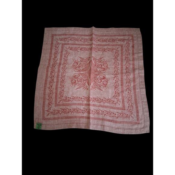 Williams Sonoma 100% Linen Napkins Pink & Red Fruit Design Made In Russia Set 5 - Picture 1 of 8